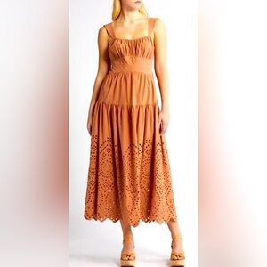Anthropologie Joie Mocha Mousse poplin eyelet dress - NWT, size S